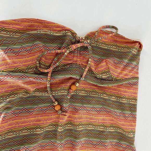 Shoshanna womens rainbow chevron preowned strapless one piece bathing suit Large - Picture 7 of 9